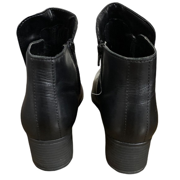 Naturalizer Black Ankle Booties Side Zip Leather Boot  Deena Womens 9.5 - Picture 3 of 8